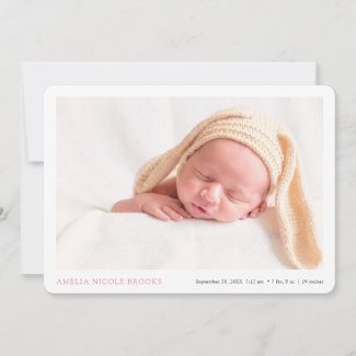 Personalised BABY Girl Boy Birth Announcement Thank You Cards flat or folded